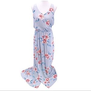 SMYM Kendall Flower Hour Sky Maxi Dress Sz L